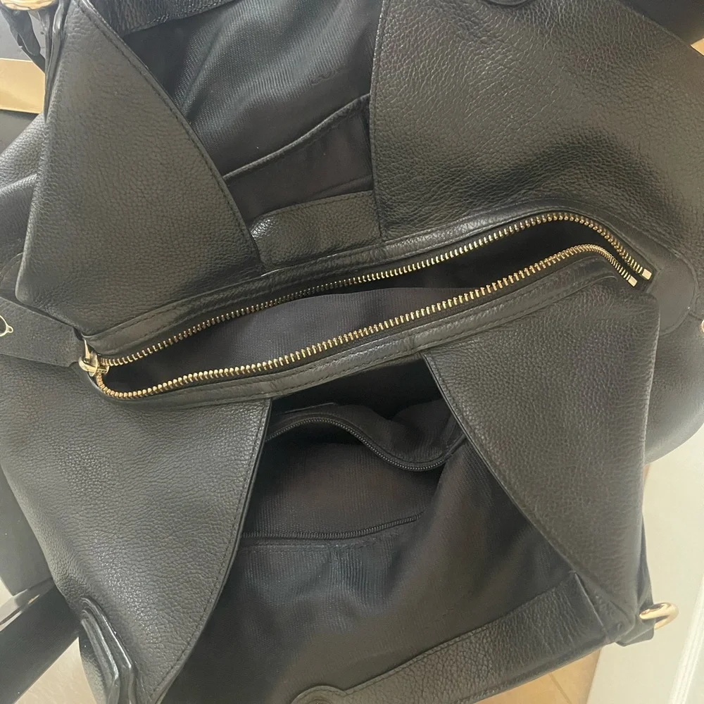 Coach Black Pebbled Leather Hobo with Gold Hardware